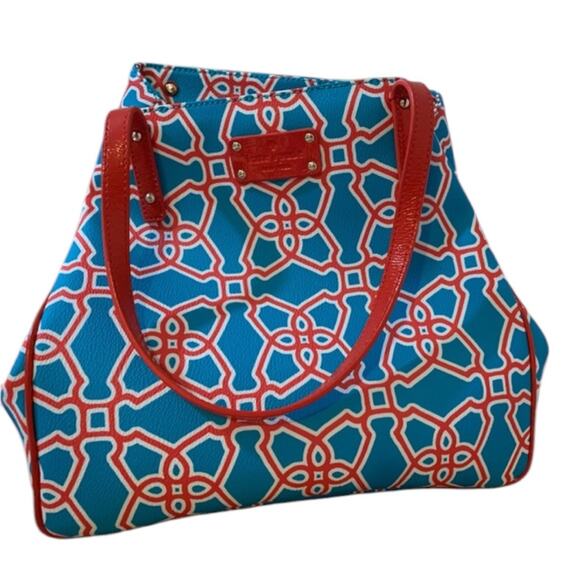 Kate Spade Moroccan Market Michelle Bag Two-Way Convertible Carryall Purse Tote - Picture 2 of 12